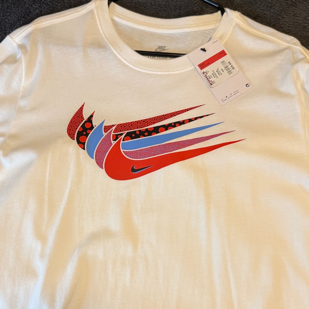 Nike White Tee with Red and Blue Graphic
